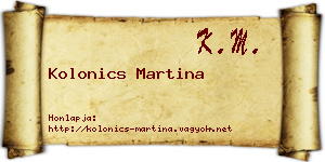 Kolonics Martina névjegykártya