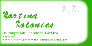 martina kolonics business card